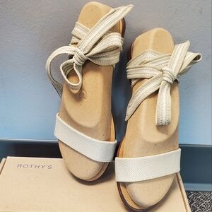 NEW Rothy's Tan "Sandcastle" Brown Wrap Sandal, Sz 6
